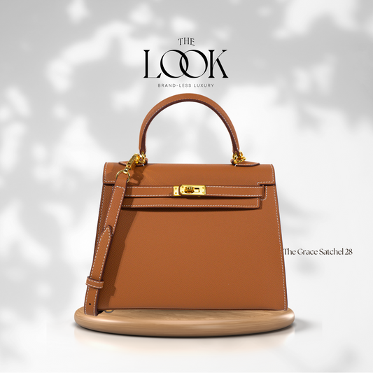 The Grace 28 Satchel Epsom Leather in Gold Tan GHW by The Look