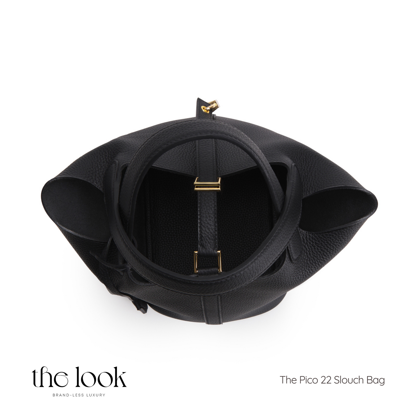 The Pico 22 Slouch Bag  Clemence Leather in Noir GHW by The Look ( Elité Edition)