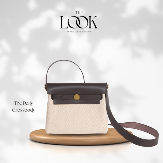 The Daily Carry Crossbody - Ebene & Beige Canvas ( Elité Edition)