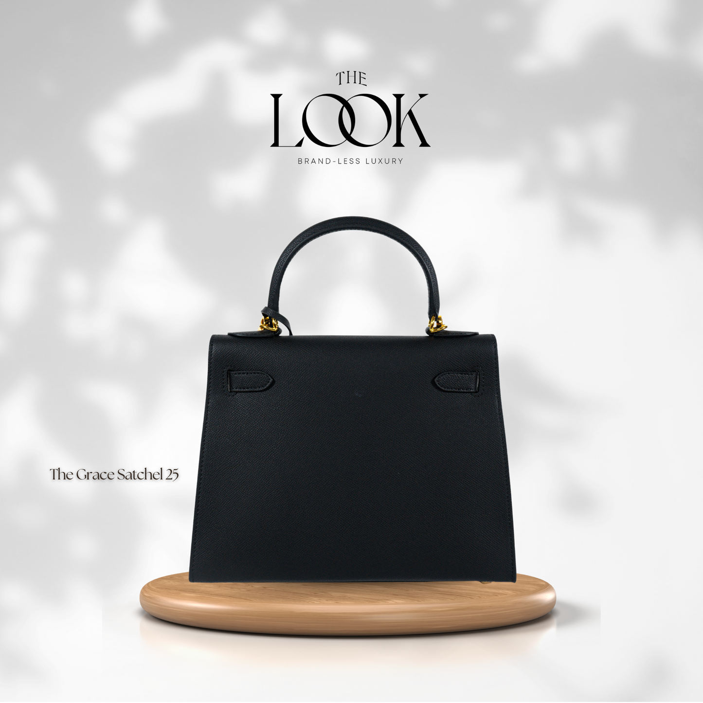 The Grace 25 Satchel Epsom Leather in Noir GHW by The Look