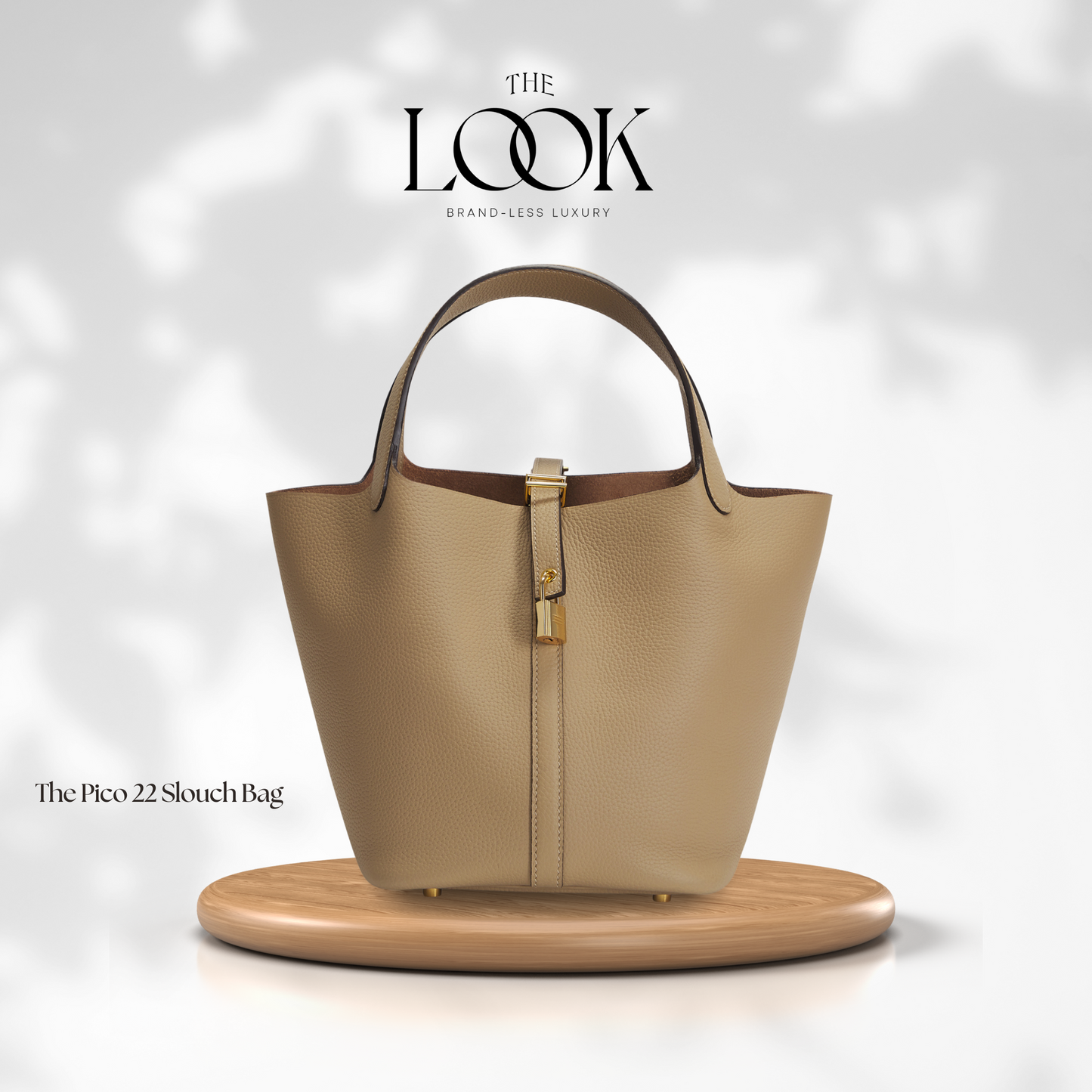 The Pico 22 Slouch Bag Clemence Leather in Biscuit GHW by The Look ( Elitè Edition)