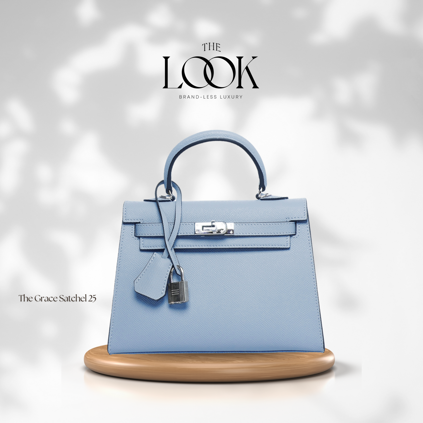 The Grace 25 Satchel Epsom Leather in Bleu Brume SHW by The Look