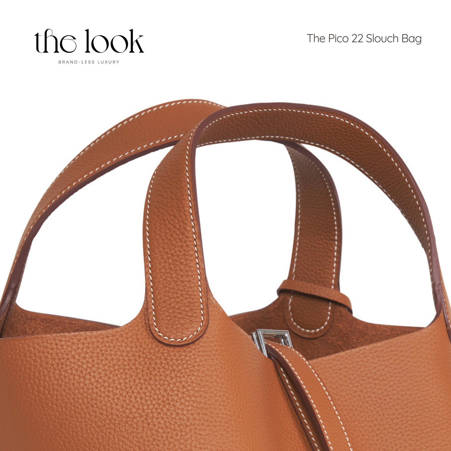 The Pico 22 Slouch Bag Clemence Leather in Gold Tan SHW by The Look ( Elité Edition)