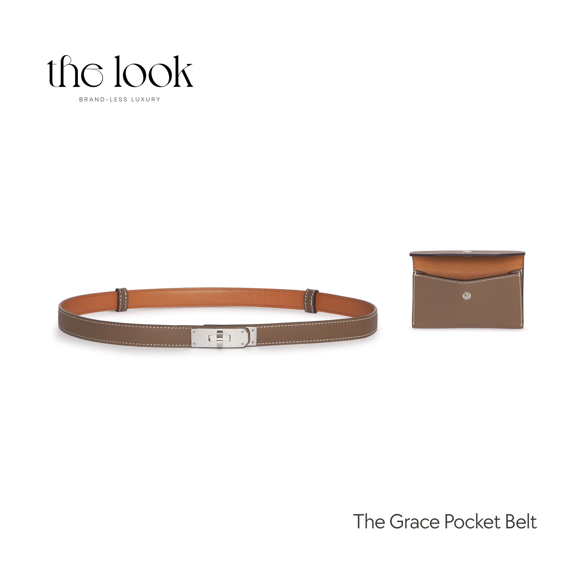Etoupe leather belt with silver hardware and removable pouch – The Look Officiel’s functional designer belt for Filipinas