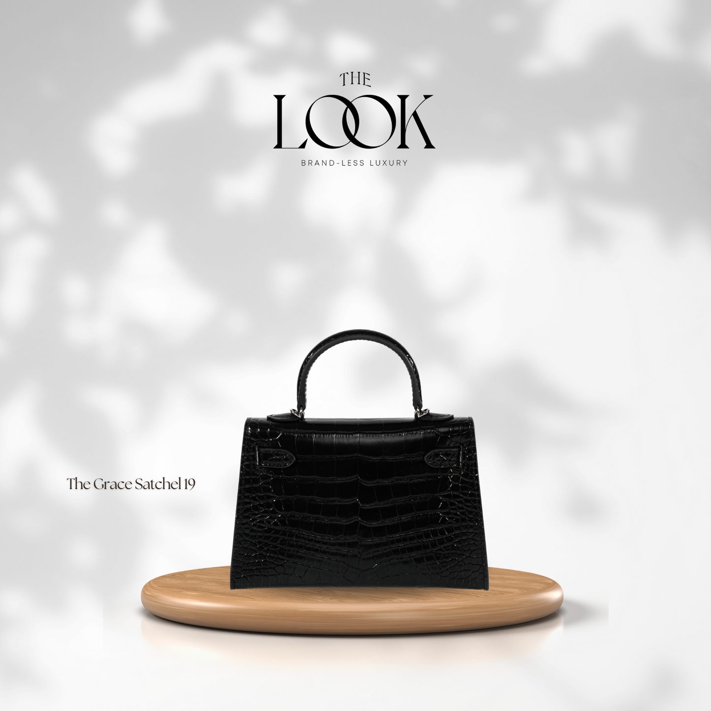 The Grace 19 Mini in Croc Noir SHW by The Look