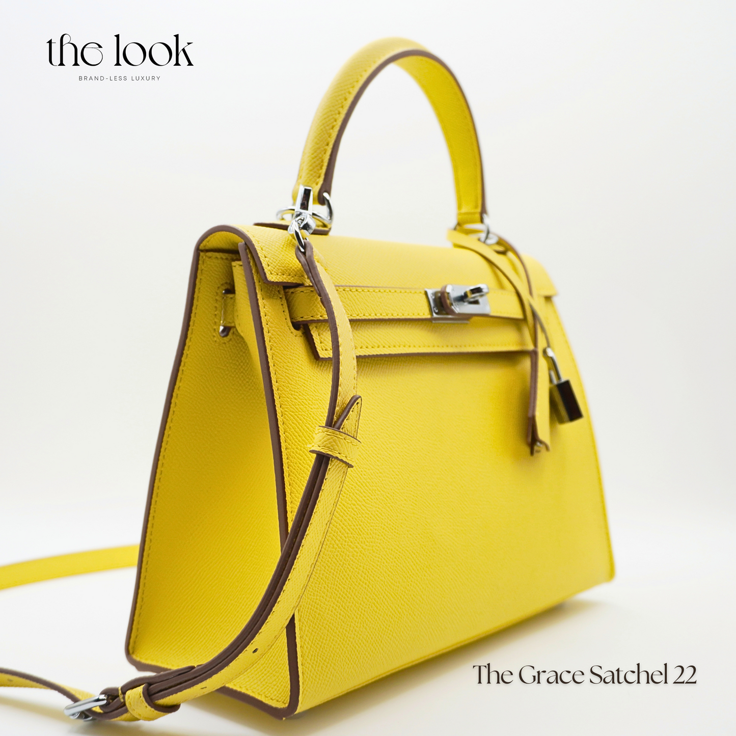 The Grace 22 Satchel Epsom Leather in Citron SHW by The Look