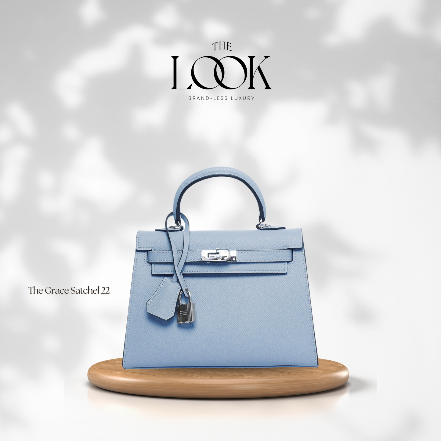 The Grace 22 Satchel Epsom Leather in Bleu Brume SHW by The Look