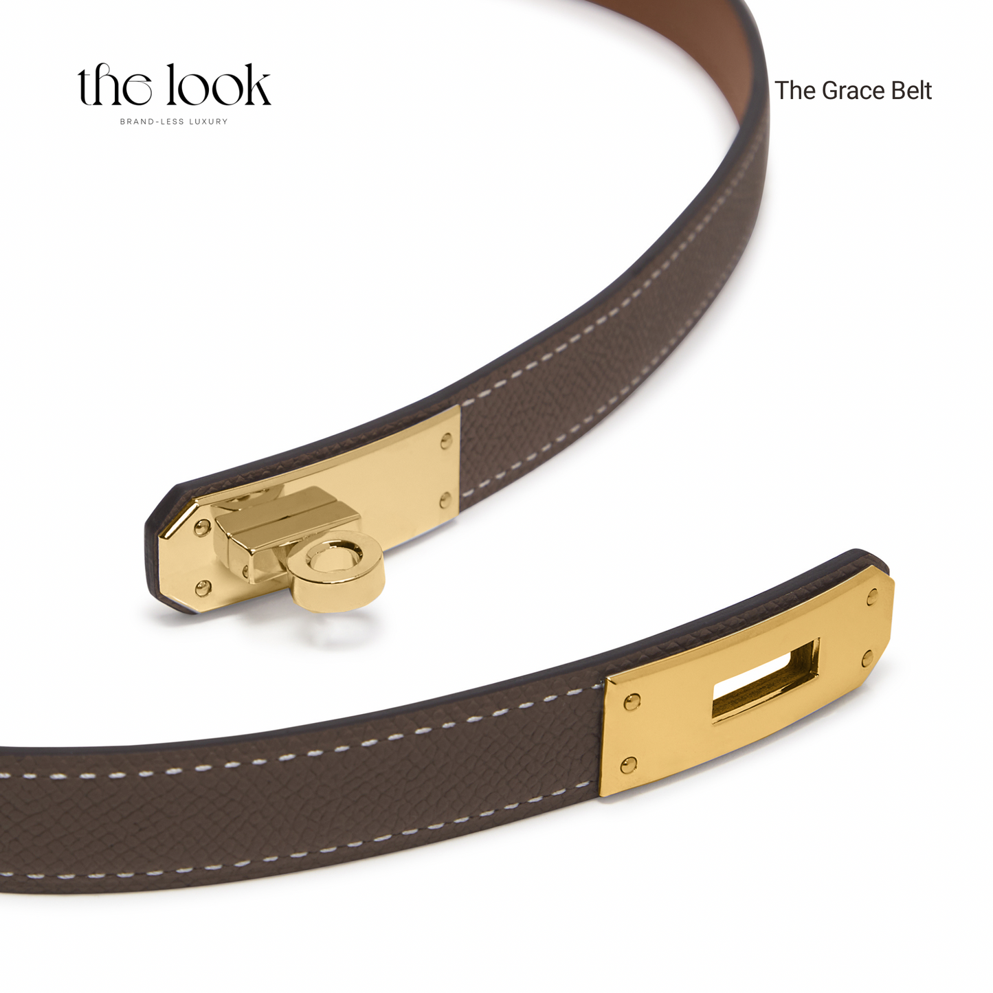 The Grace Adjustable Belt in Etoupe GHW by The Look