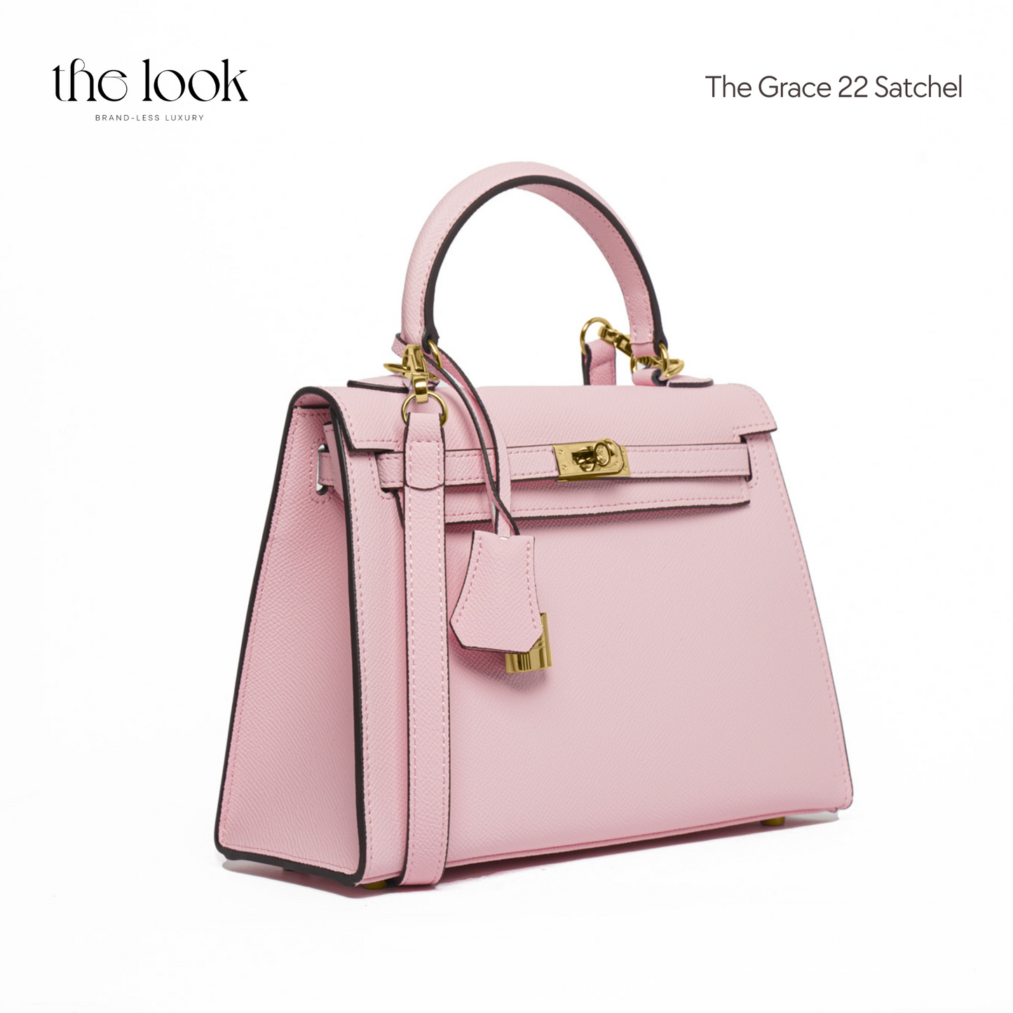 The Grace 22 Satchel Epsom Leather in Sakura Pink GHW by The Look