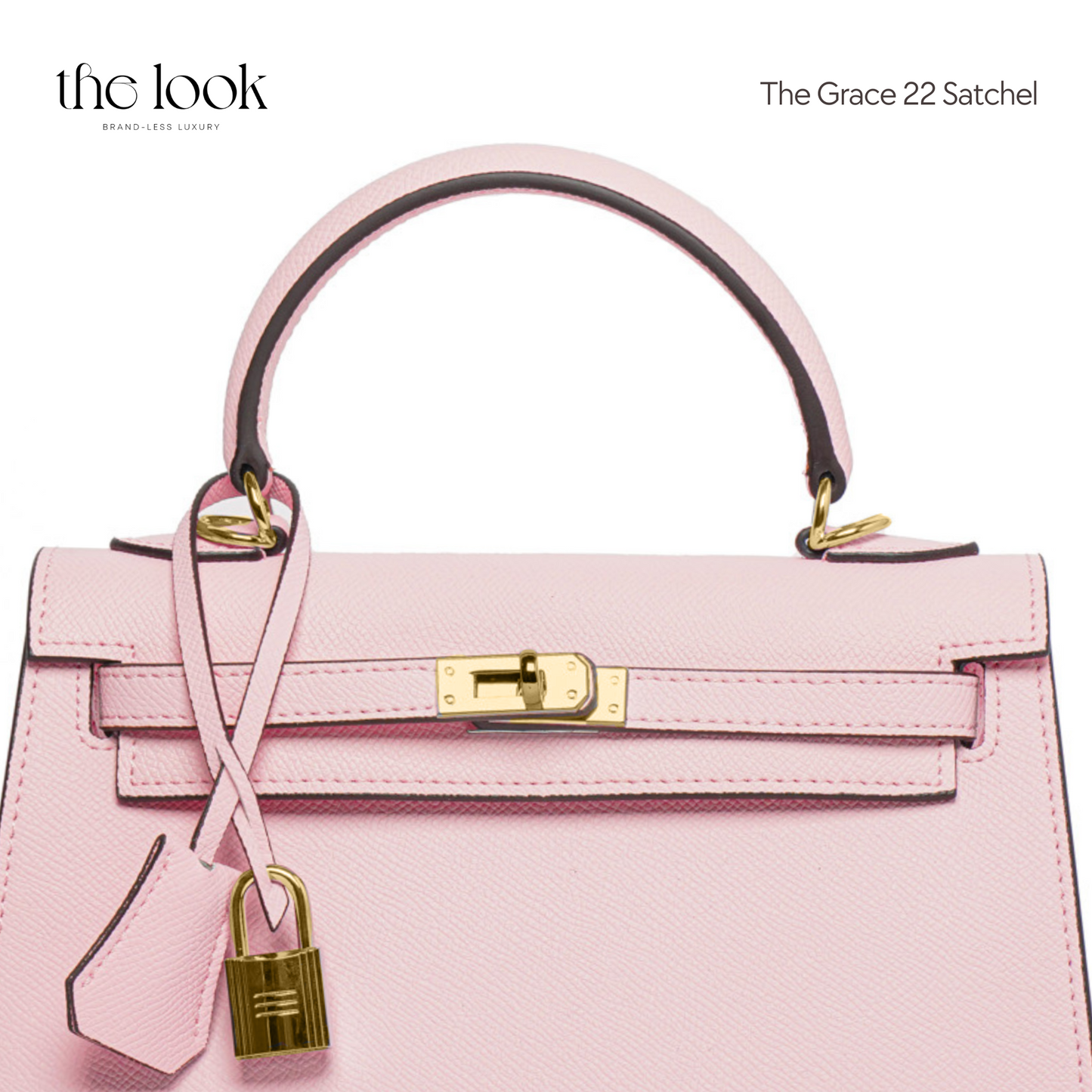 The Grace 22 Satchel Epsom Leather in Sakura Pink GHW by The Look