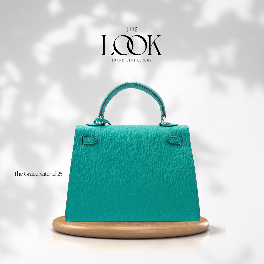 The Grace 25 Satchel Epsom Leather in Malachite SHW by The Look