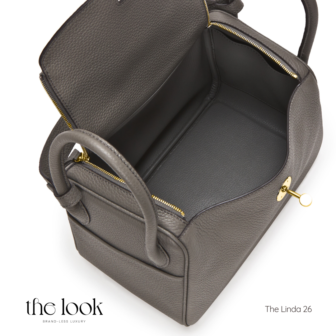 The Linda 26 Togo Leather in Gray Etain GHW by The Look