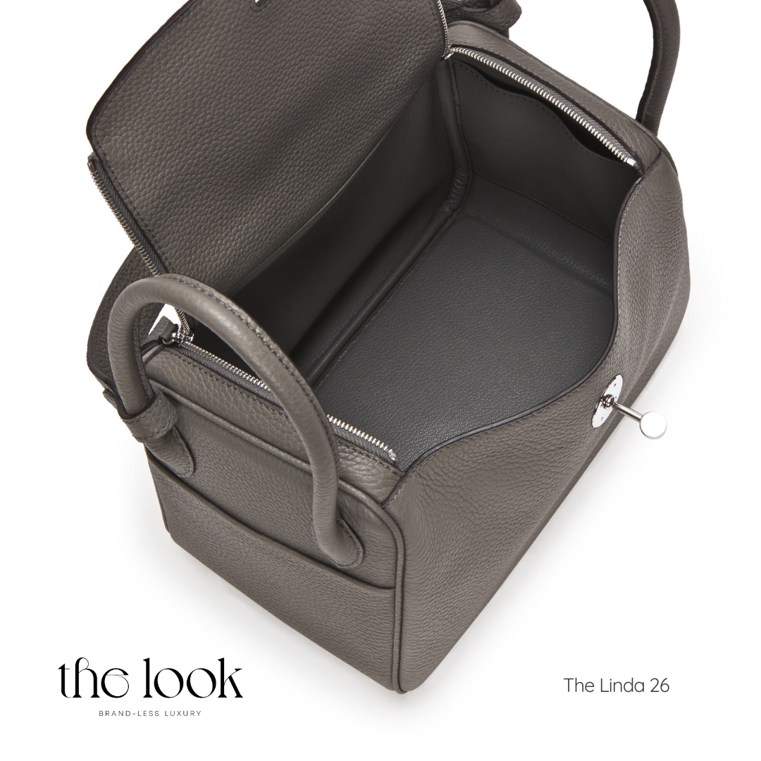 The Linda 26 Togo Leather in Gray Etain SHW by The Look