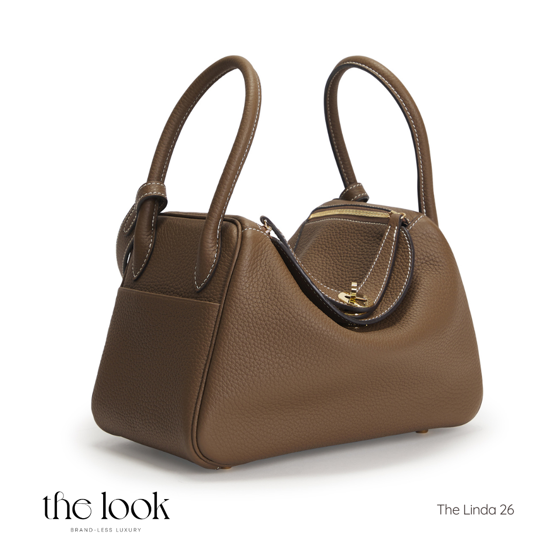 The Linda 26 Togo Leather in Etoupe GHW by The Look