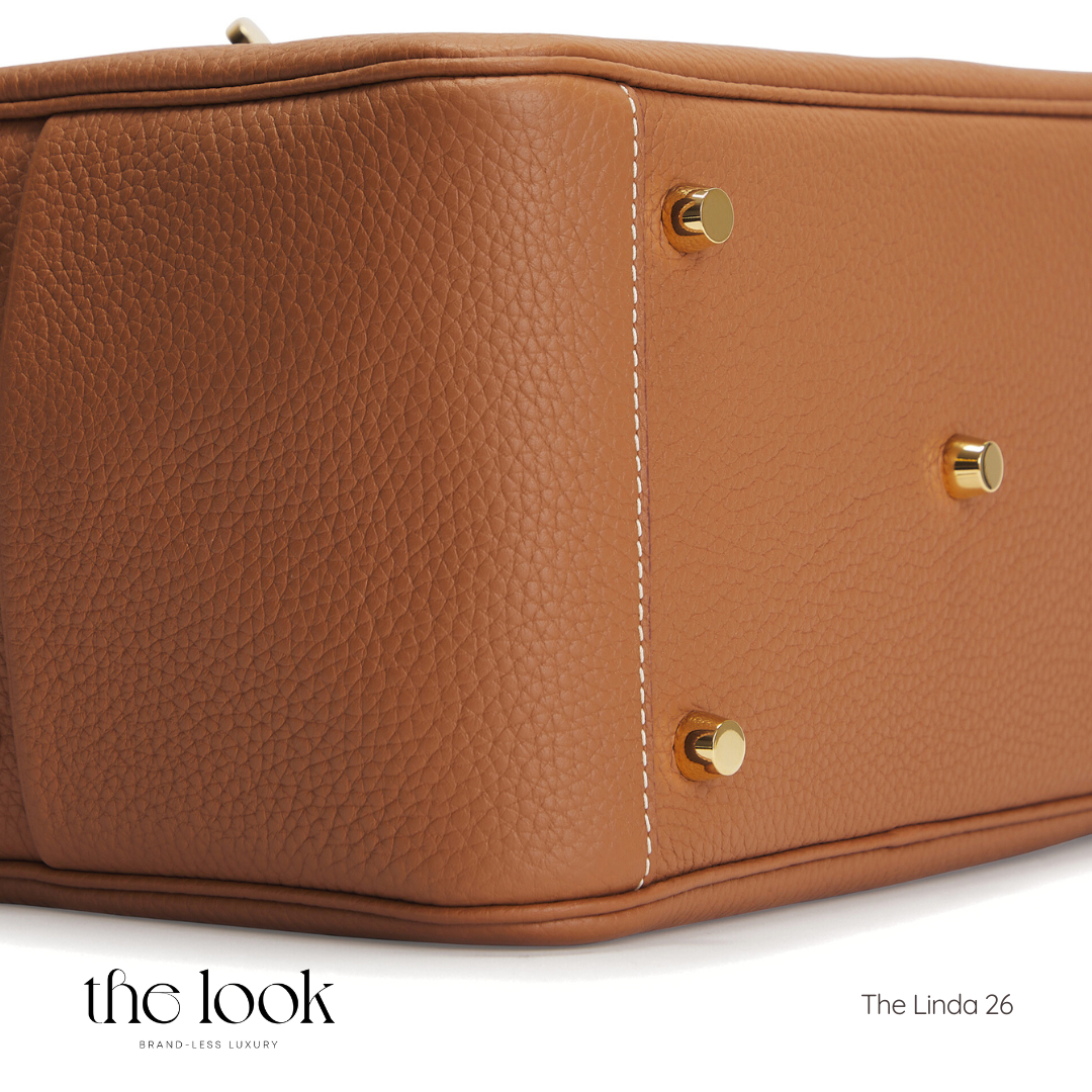 The Linda 26 Togo Leather in Gold Tan GHW by The Look