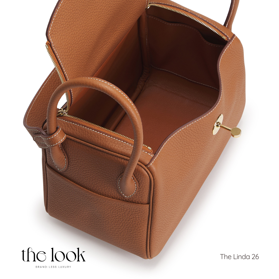 The Linda 26 Togo Leather in Gold Tan GHW by The Look