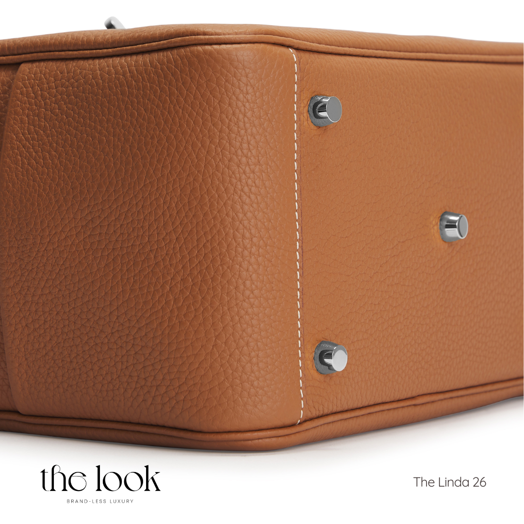 The Linda 26 Togo Leather in Gold Tan SHW  by The Look