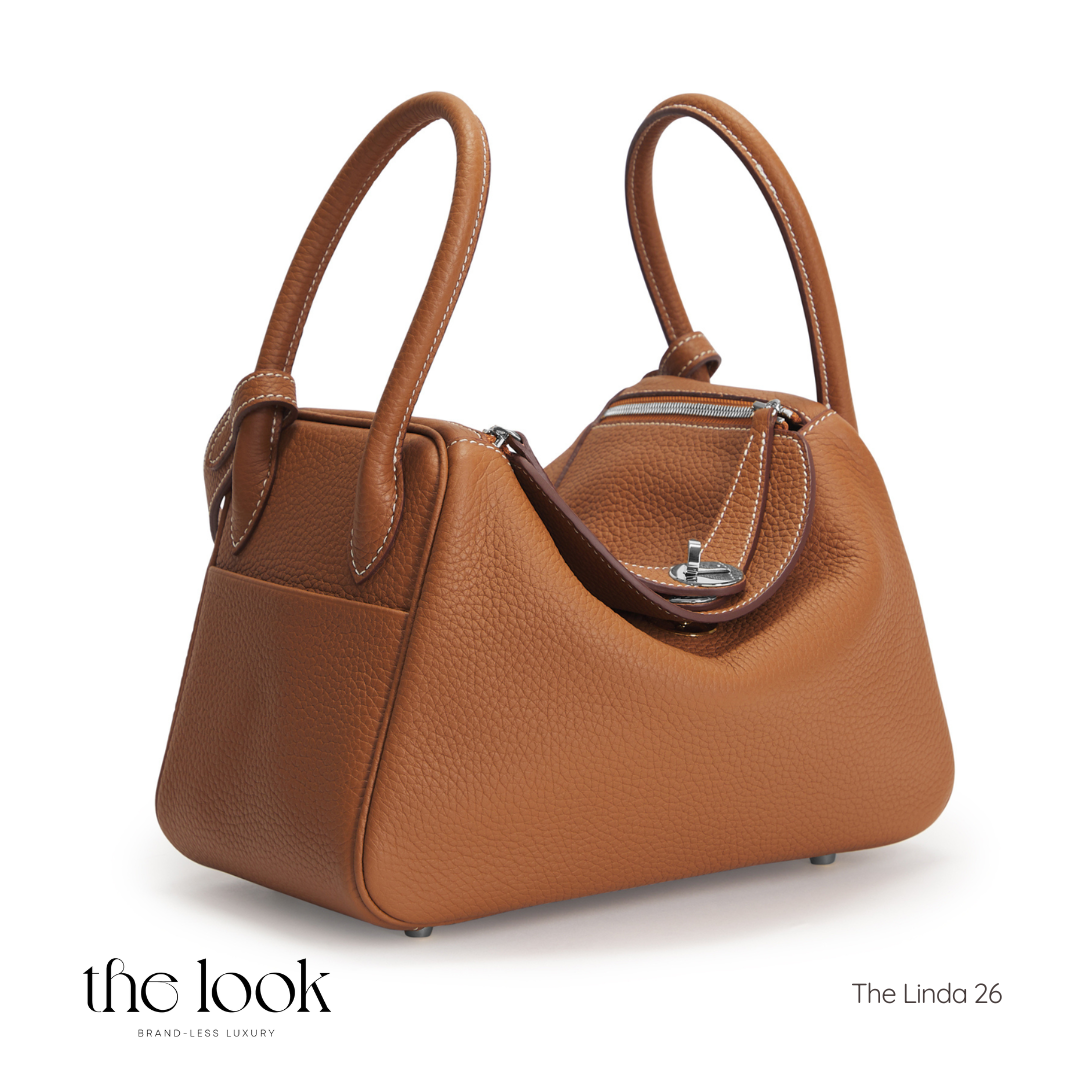 The Linda 26 Togo Leather in Gold Tan SHW  by The Look