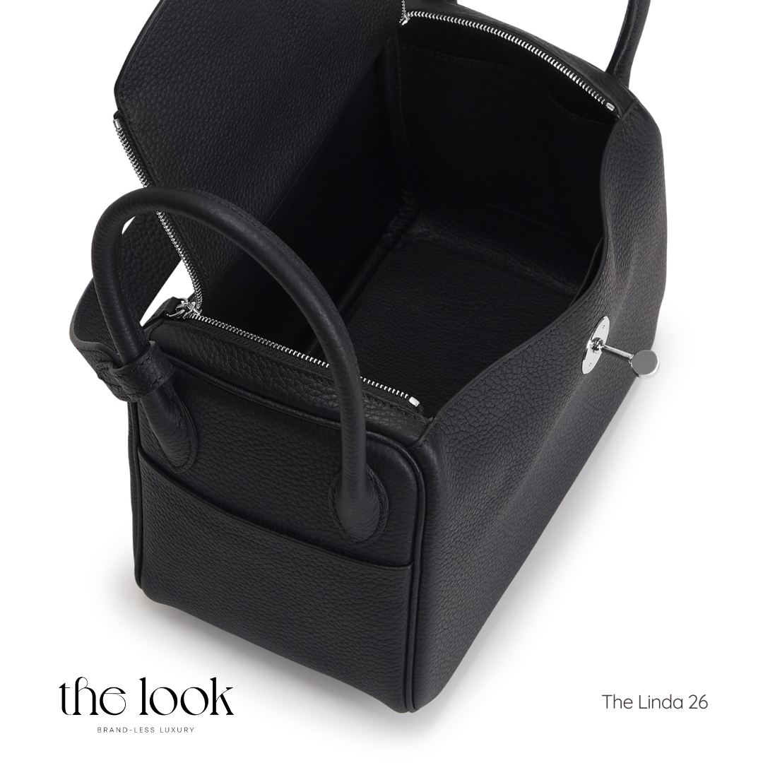 The Linda 26 Togo Leather in Noir SHW by The Look