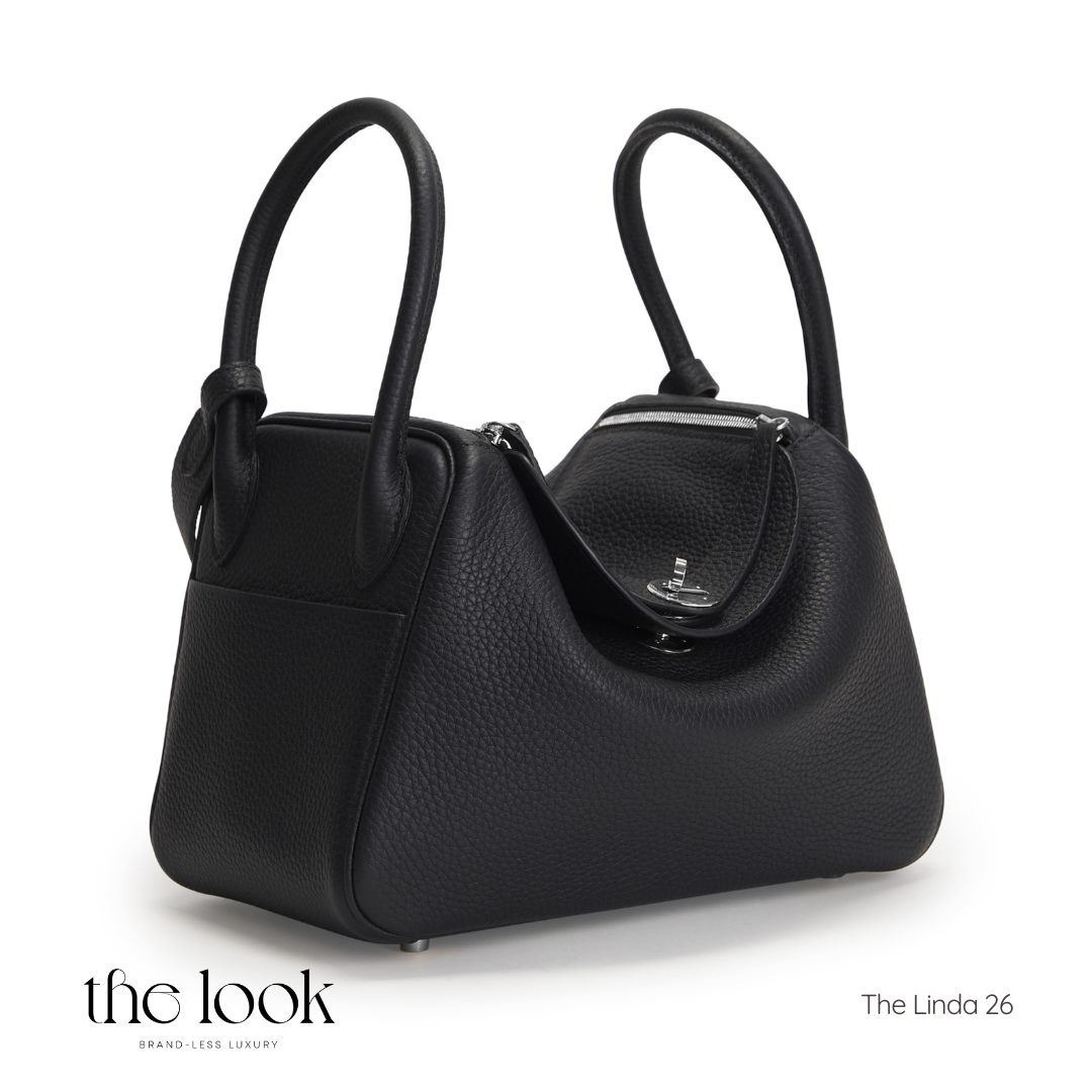 The Linda 26 Togo Leather in Noir SHW by The Look