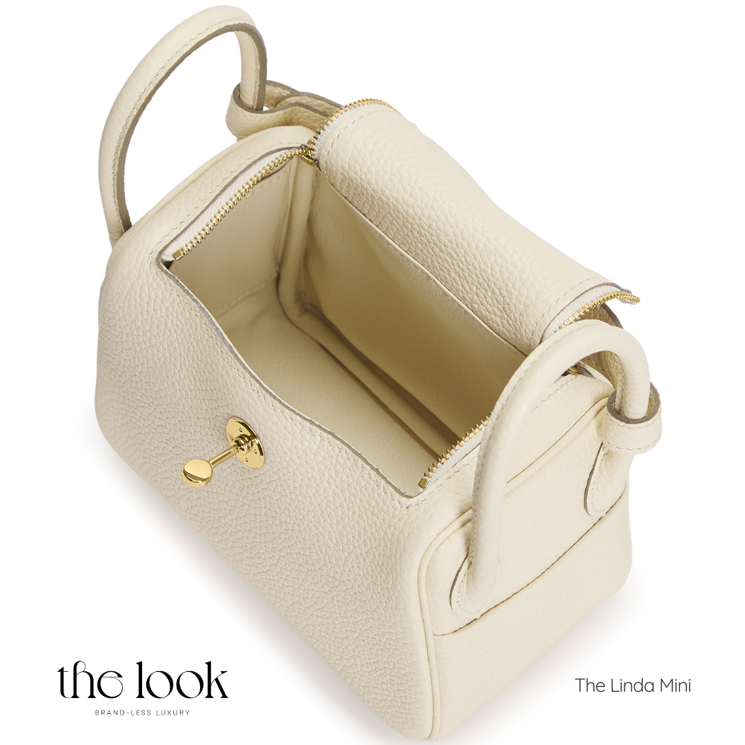 The Linda Mini Togo Leather in Cream GHW by The Look