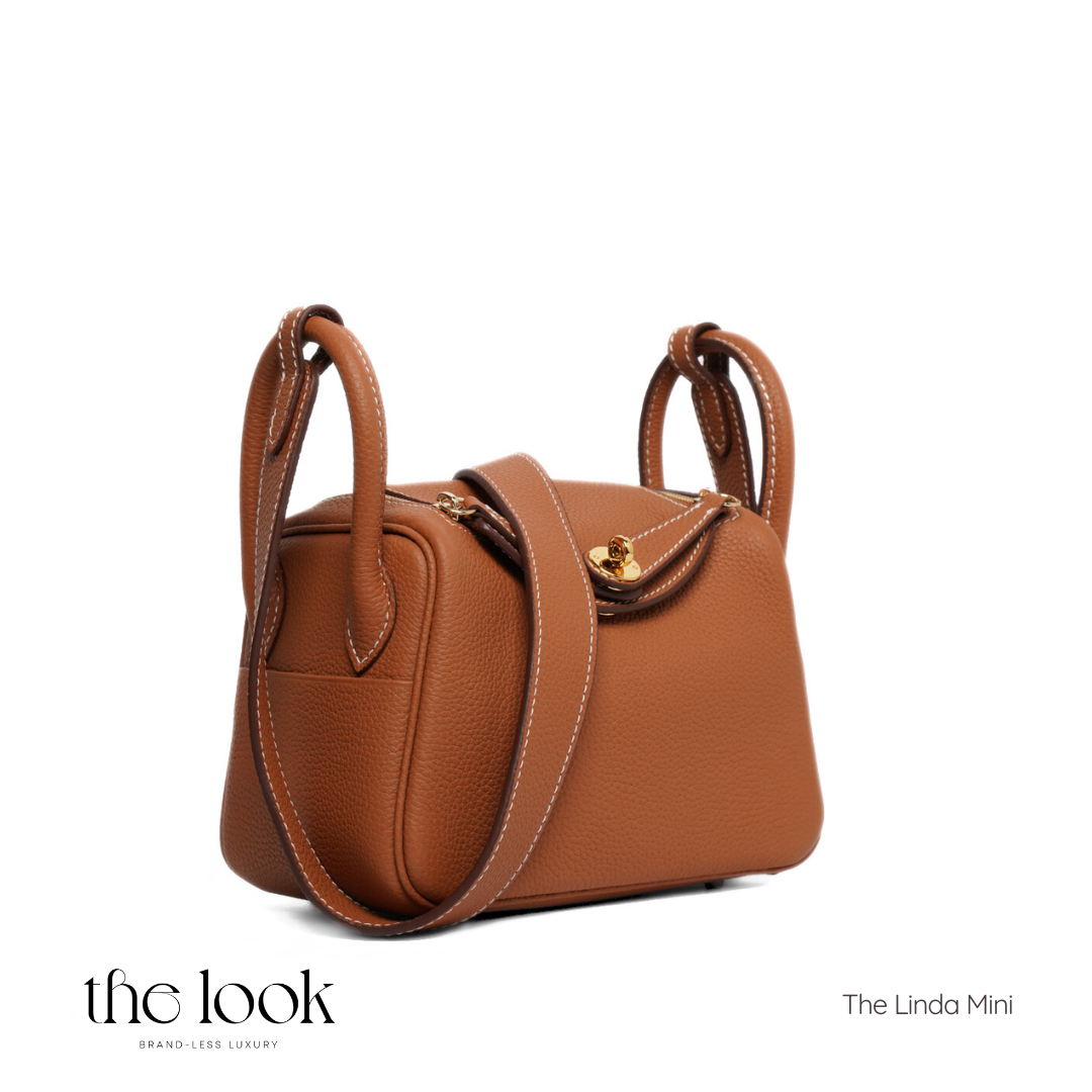 The Linda Mini Togo Leather in Gold Tan GHW by The Look