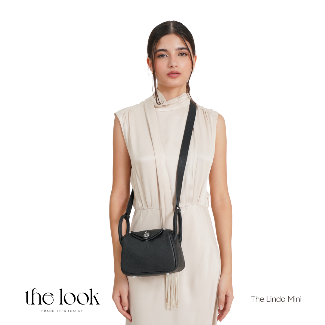 The Linda Mini Togo Leather Etoupe SHW by The Look