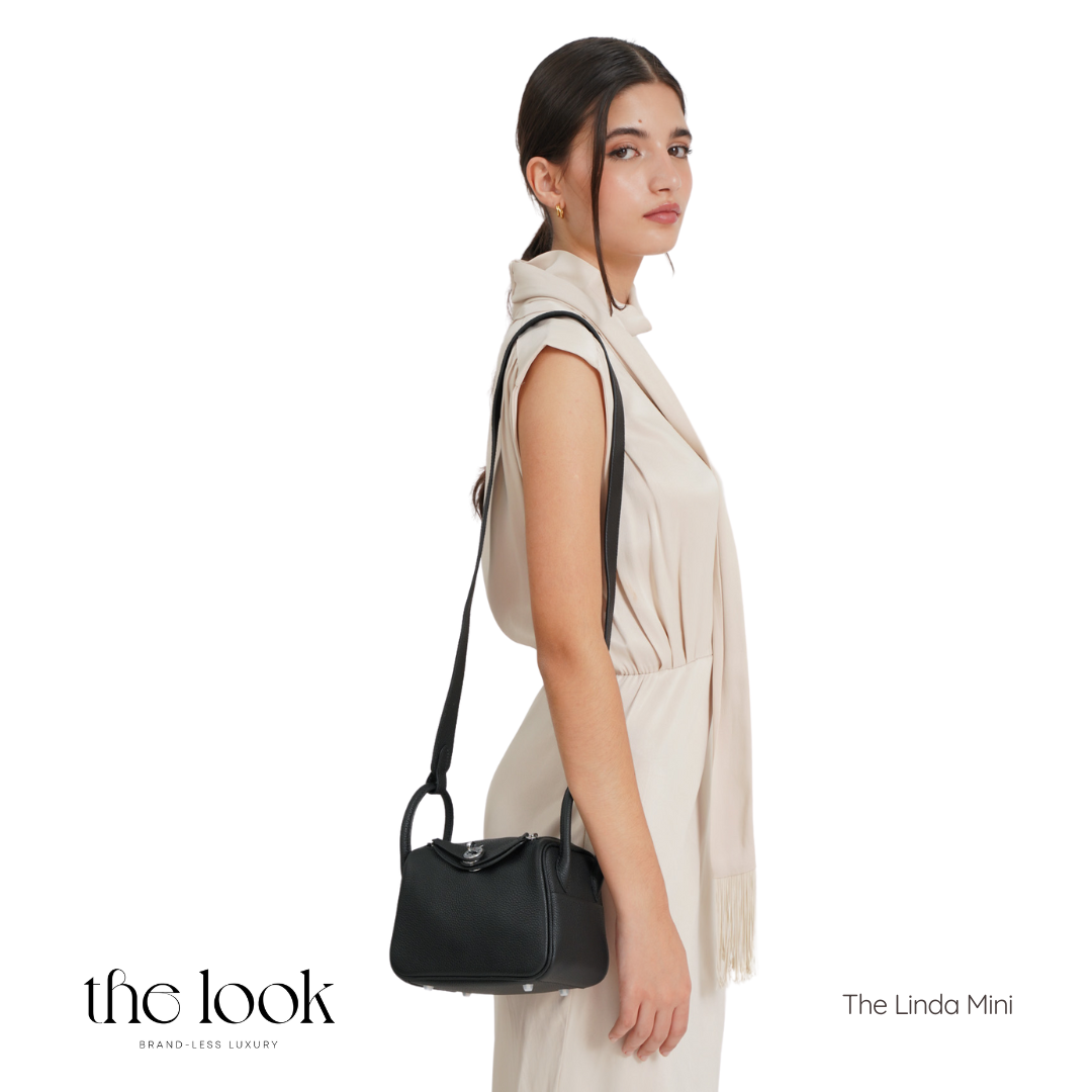 The Linda Mini Togo Leather Etoupe SHW by The Look