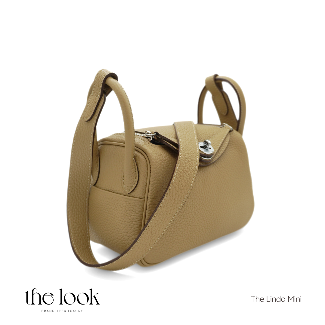 The Linda Mini Togo Leather in Biscuit SHW by The Look