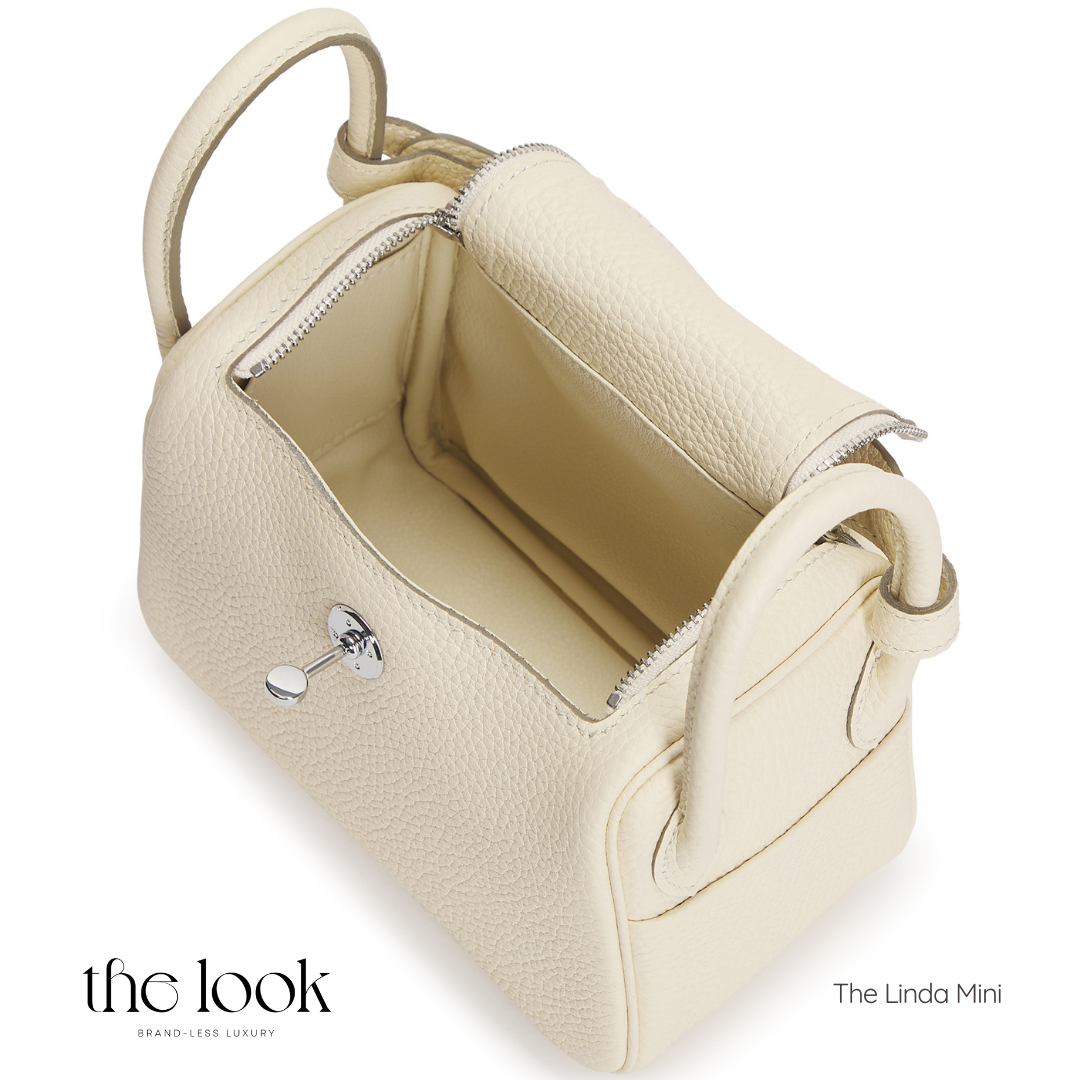 The Linda Mini Togo Leather in Cream SHW by The Look