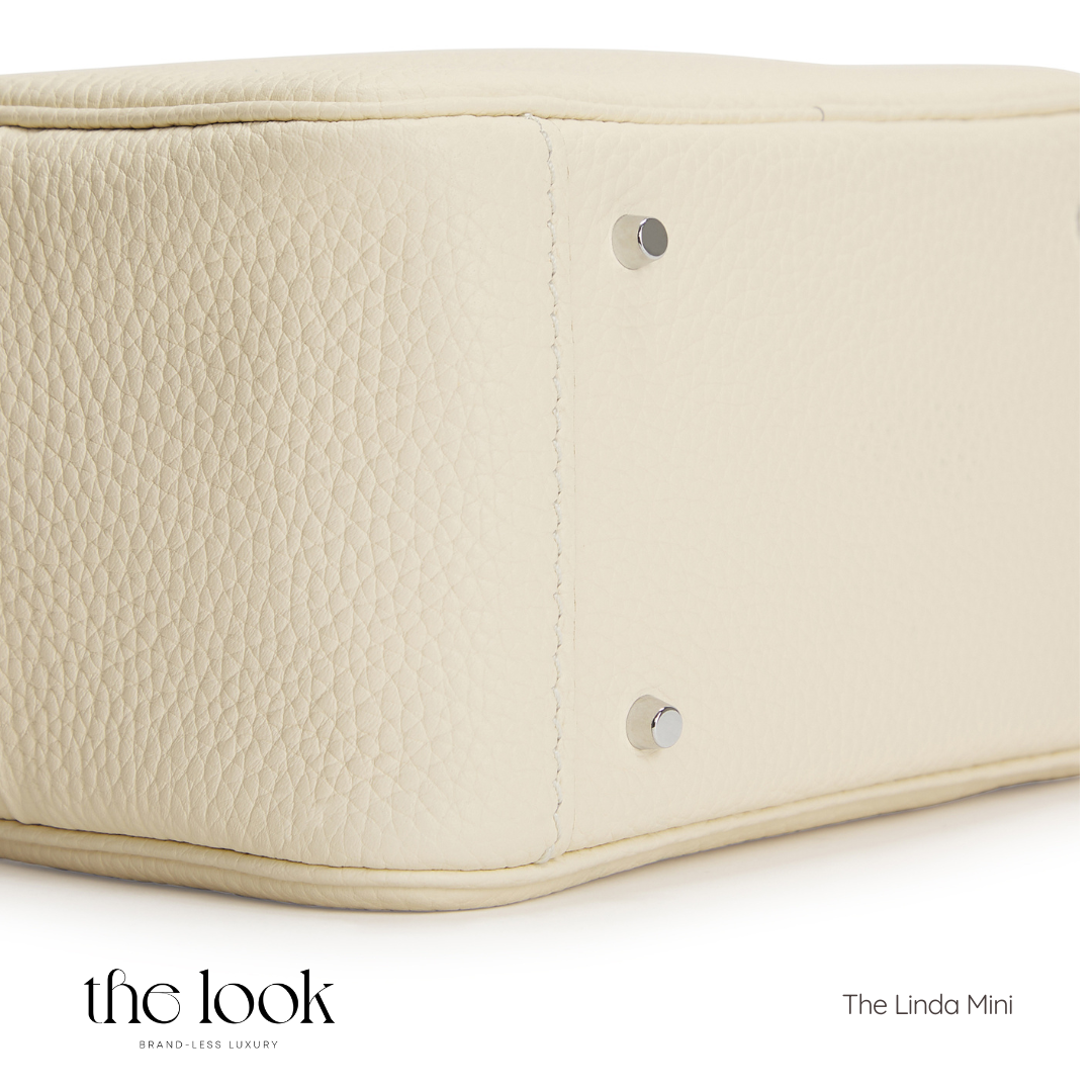 The Linda Mini Togo Leather in Cream SHW by The Look