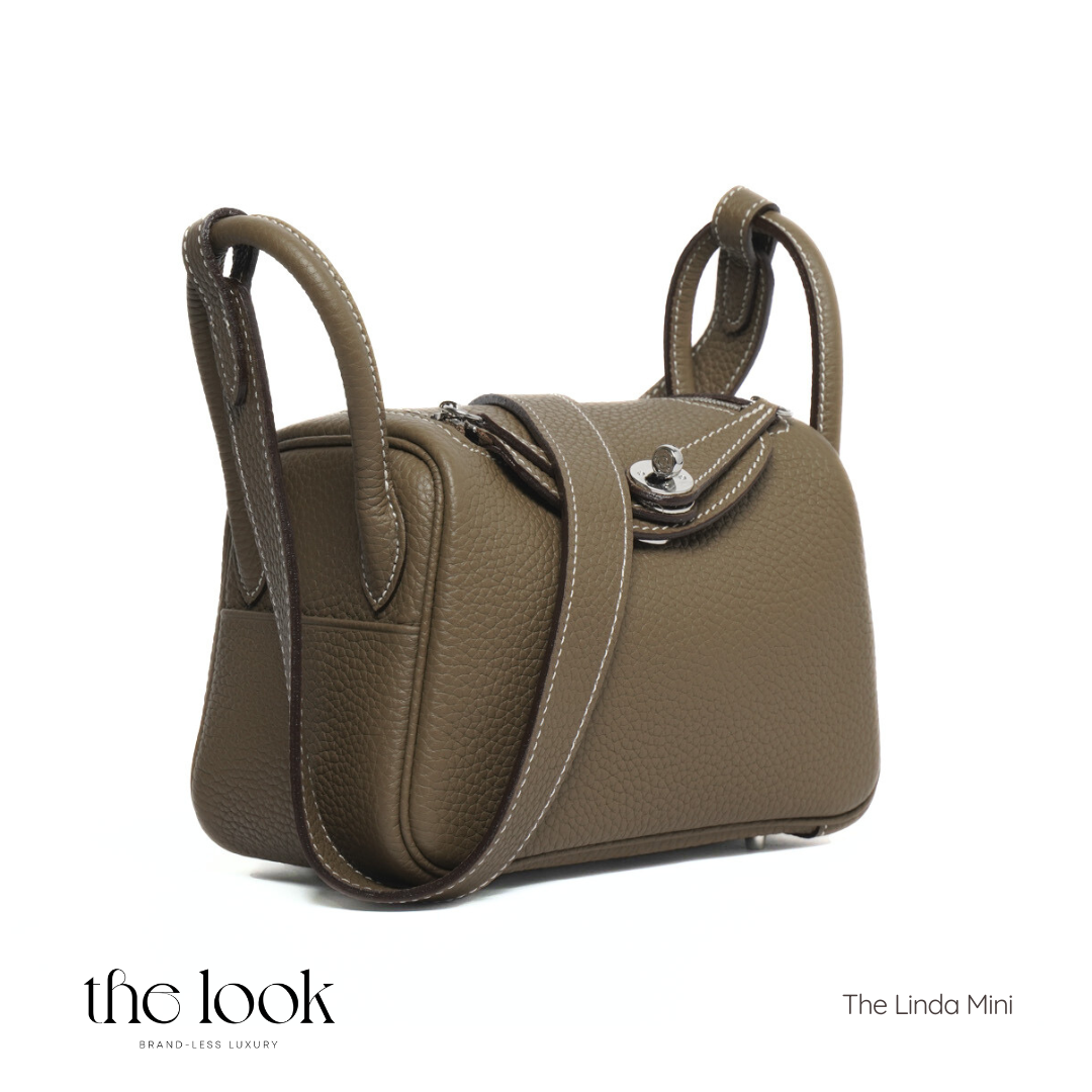 The Linda Mini Togo Leather Etoupe SHW by The Look