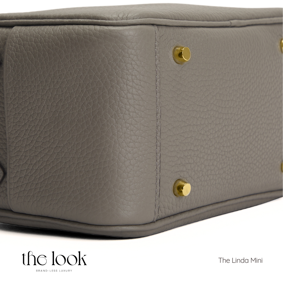 The Linda Mini Togo Leather in Gray Etain GHW by The Look