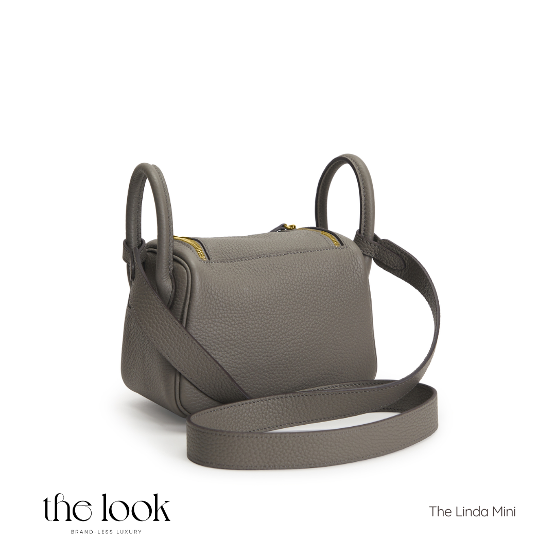 The Linda Mini Togo Leather in Gray Etain GHW by The Look