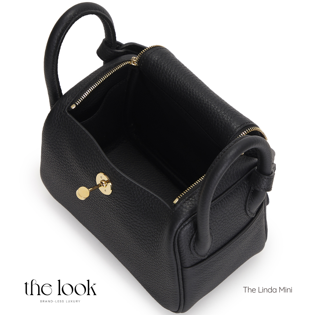 The Linda Mini Togo Leather in Noir GHW by The Look