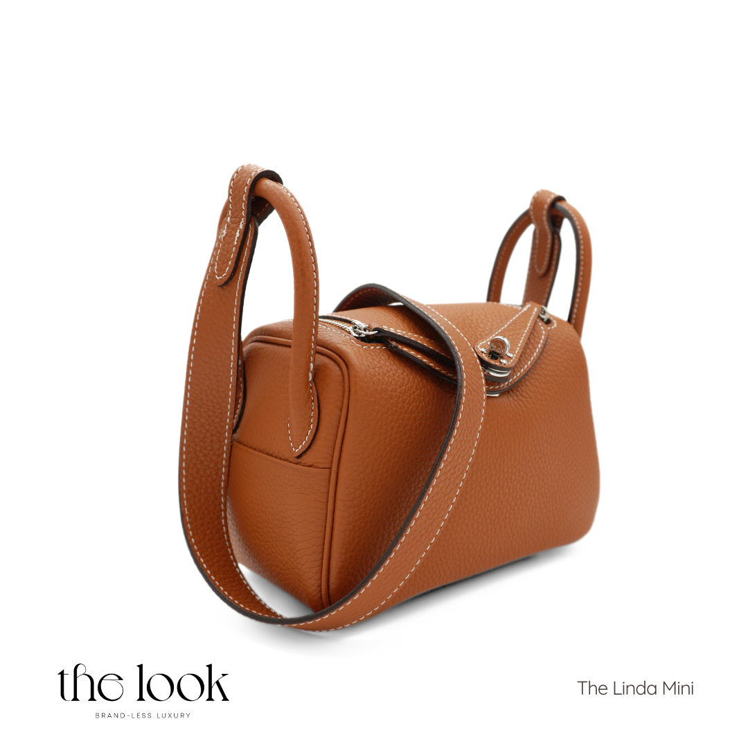 The Linda Mini Togo Leather in Gold Tan SHW by The Look