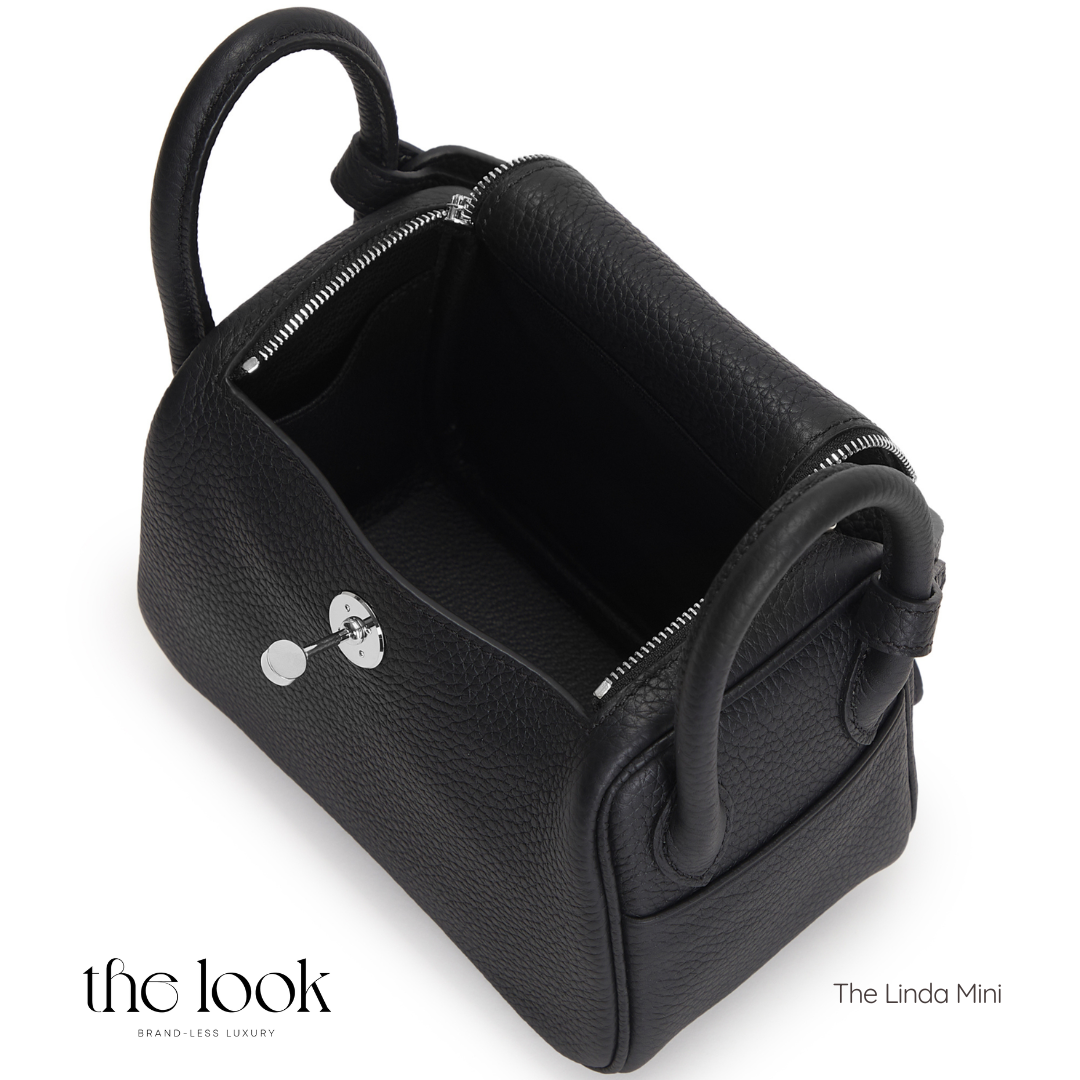 The Linda Mini Togo Leather in Noir SHW by The Look