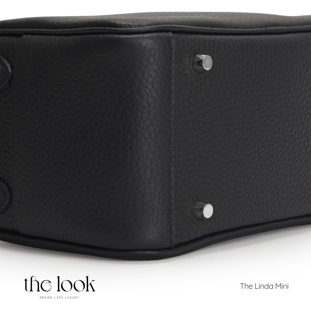 The Linda Mini Togo Leather in Noir SHW by The Look