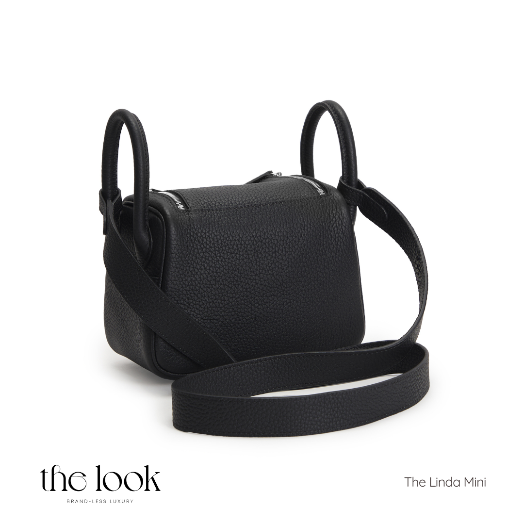 The Linda Mini Togo Leather in Noir SHW by The Look