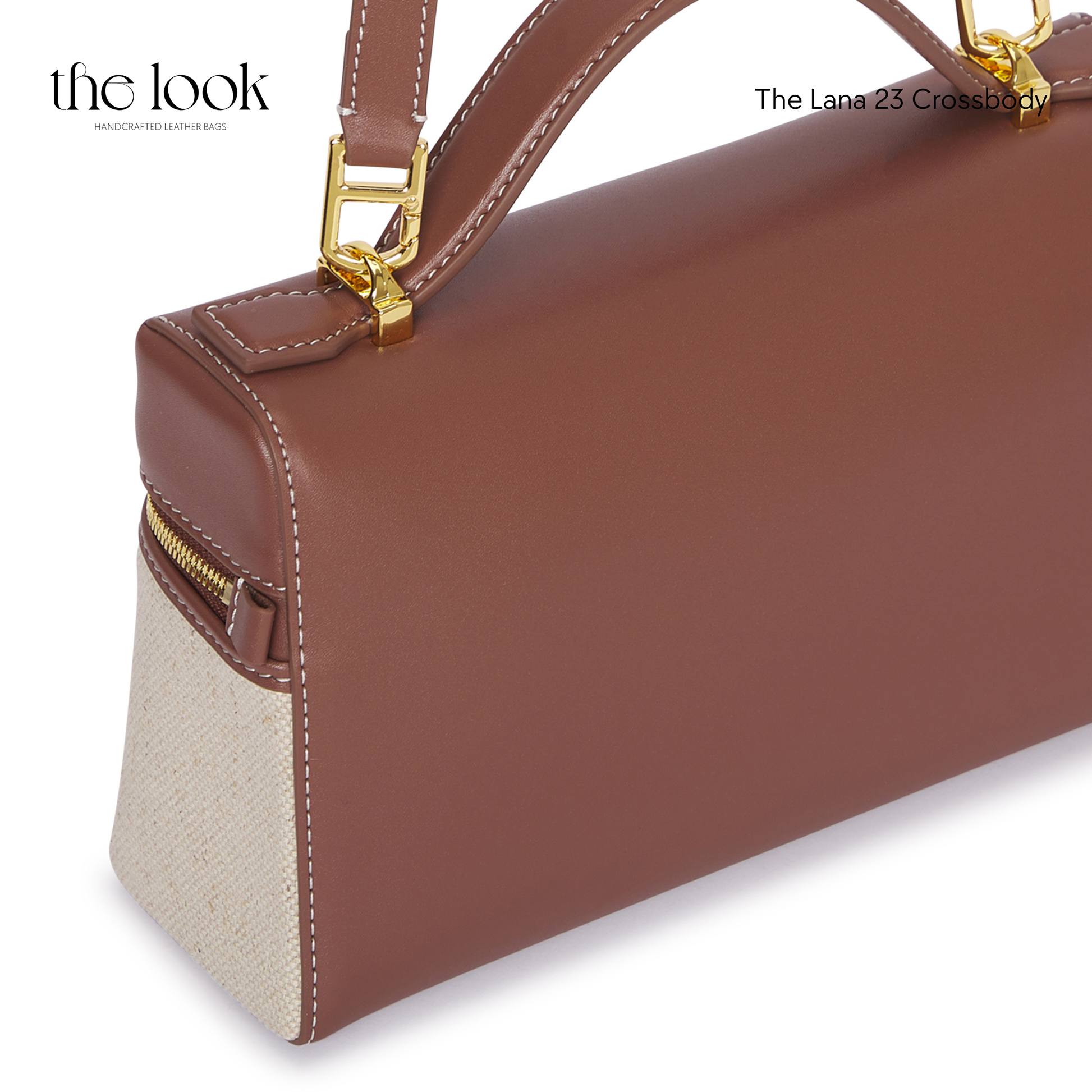 Brown handbag with gold accents on a white background | The Look Officiel