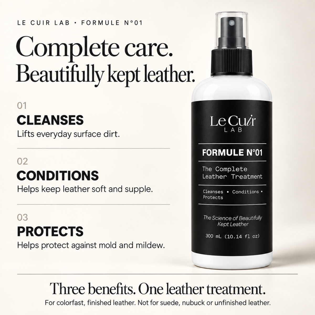 Le Cuir Lab Formule N°01 – Complete Leather Treatment, 300 mL