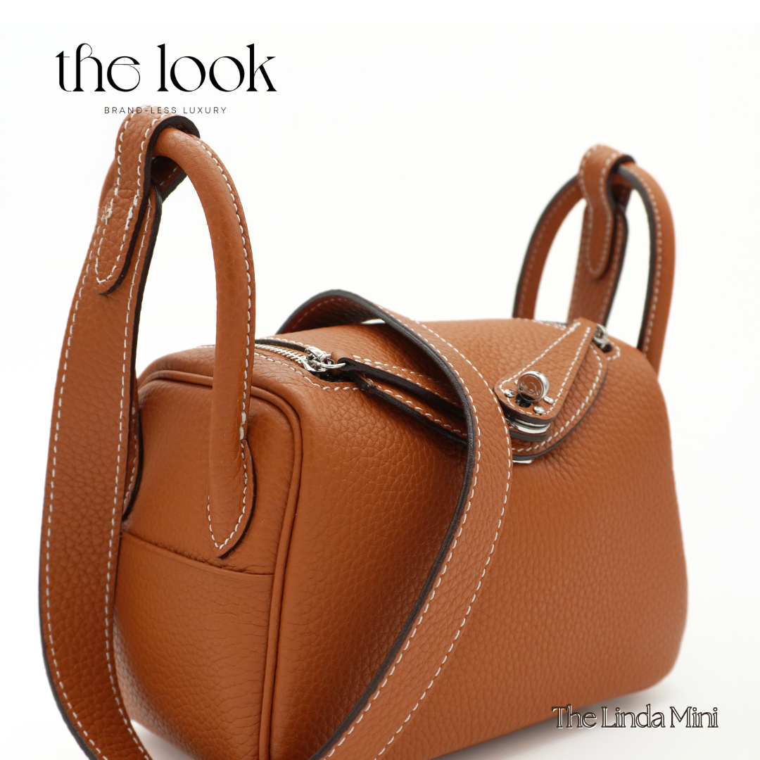 The Linda Mini Togo Leather in Gold Tan SHW by The Look