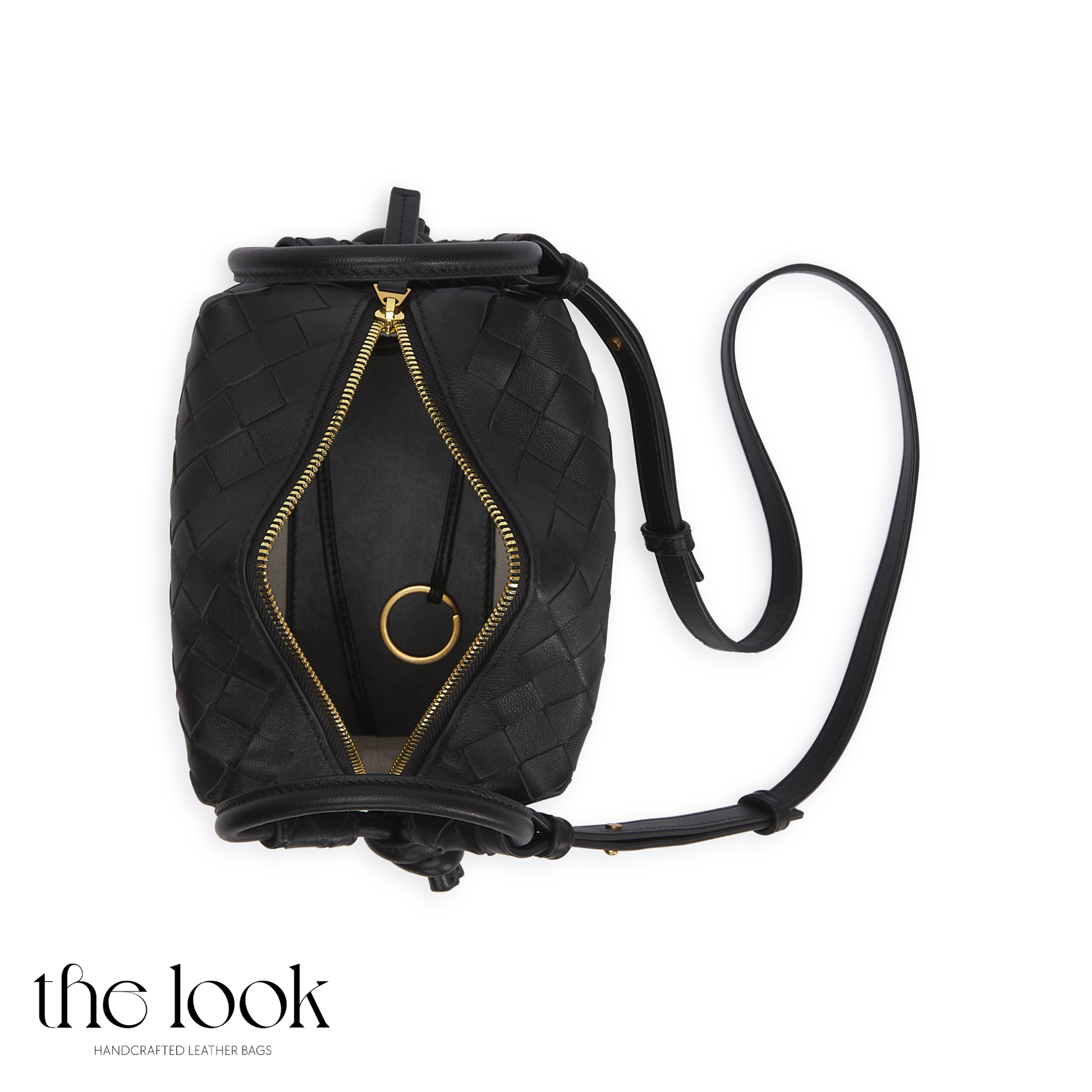 The Loop Two-Way Crossbody, Elité Edition — genuine leather handbag, front detail | The Look Officiel