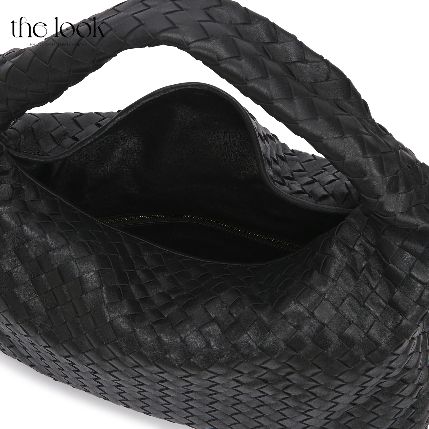 The Loop Maxi Shoulder Bag, Elité Edition — genuine leather handbag, front detail | The Look Officiel