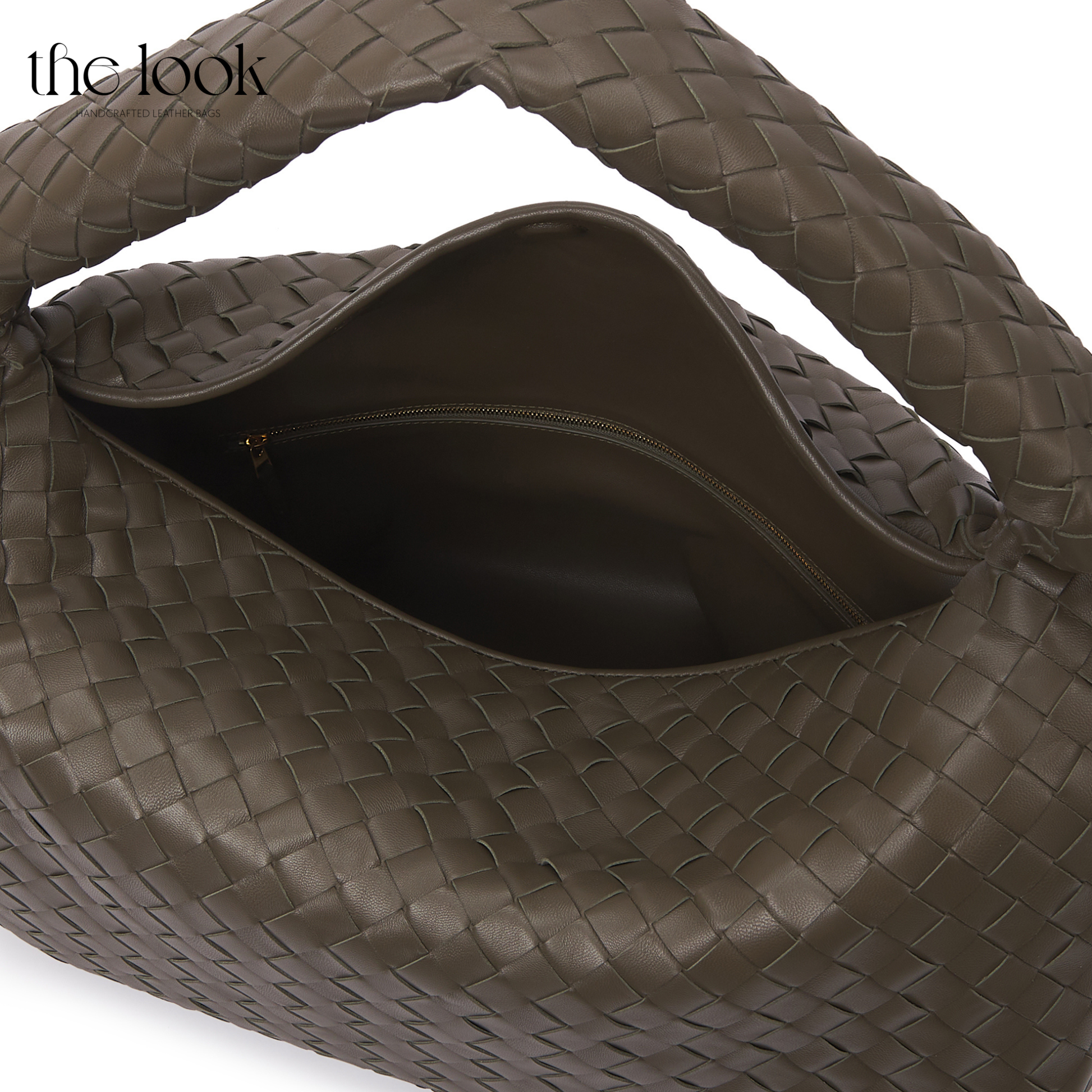 The Loop Maxi Shoulder Bag, Elité Edition — genuine leather handbag, angle view | The Look Officiel