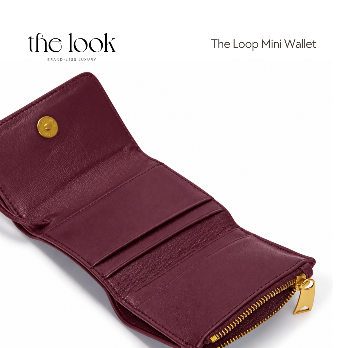Loop Mini Leather Wallet in Burgundy