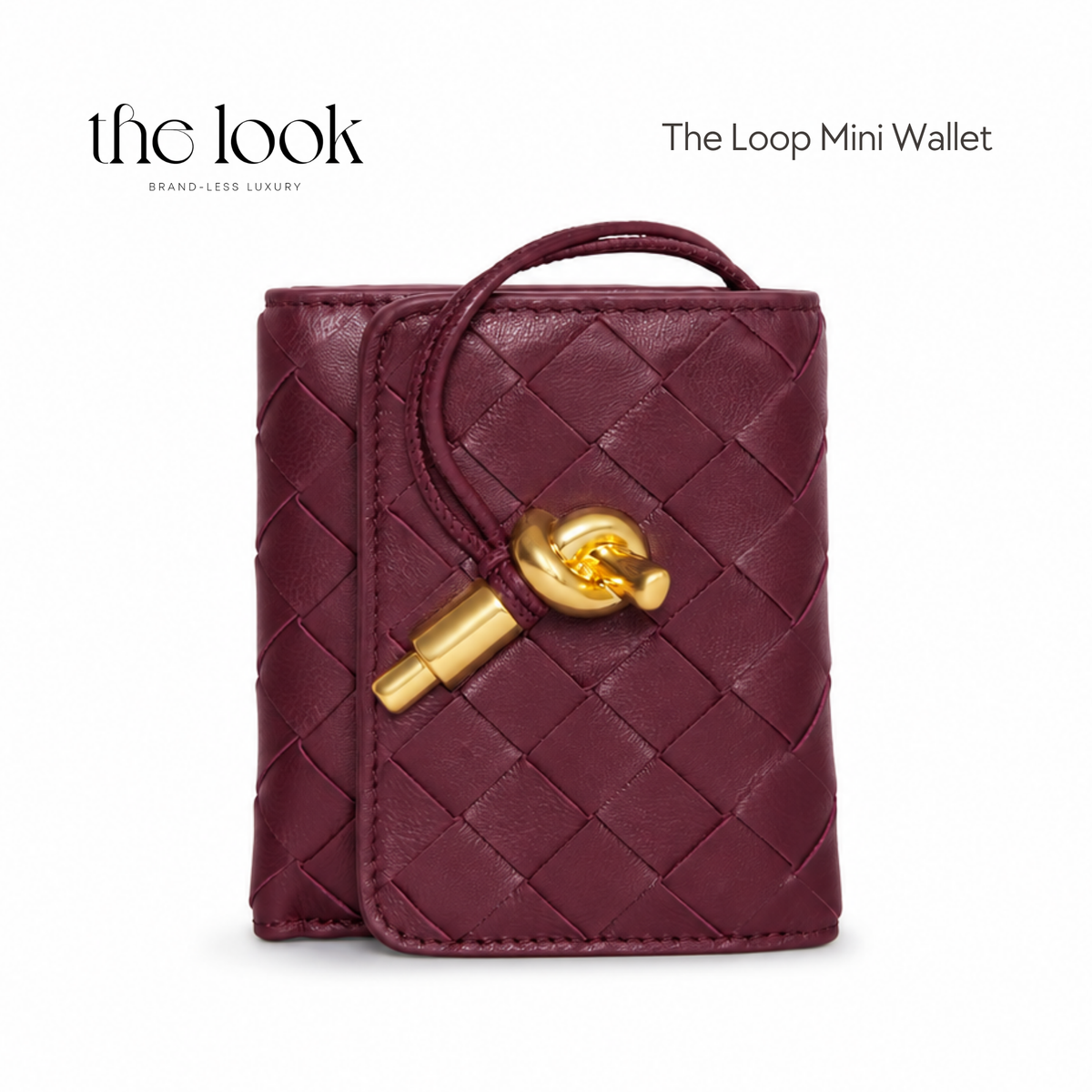Loop Mini Leather Wallet in Burgundy
