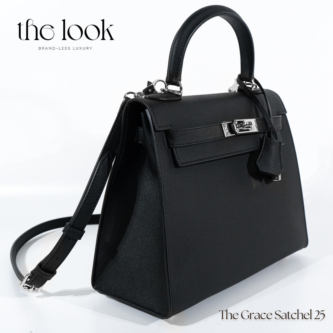 The Grace 25 Epsom Leather in Noir SHW by The Look