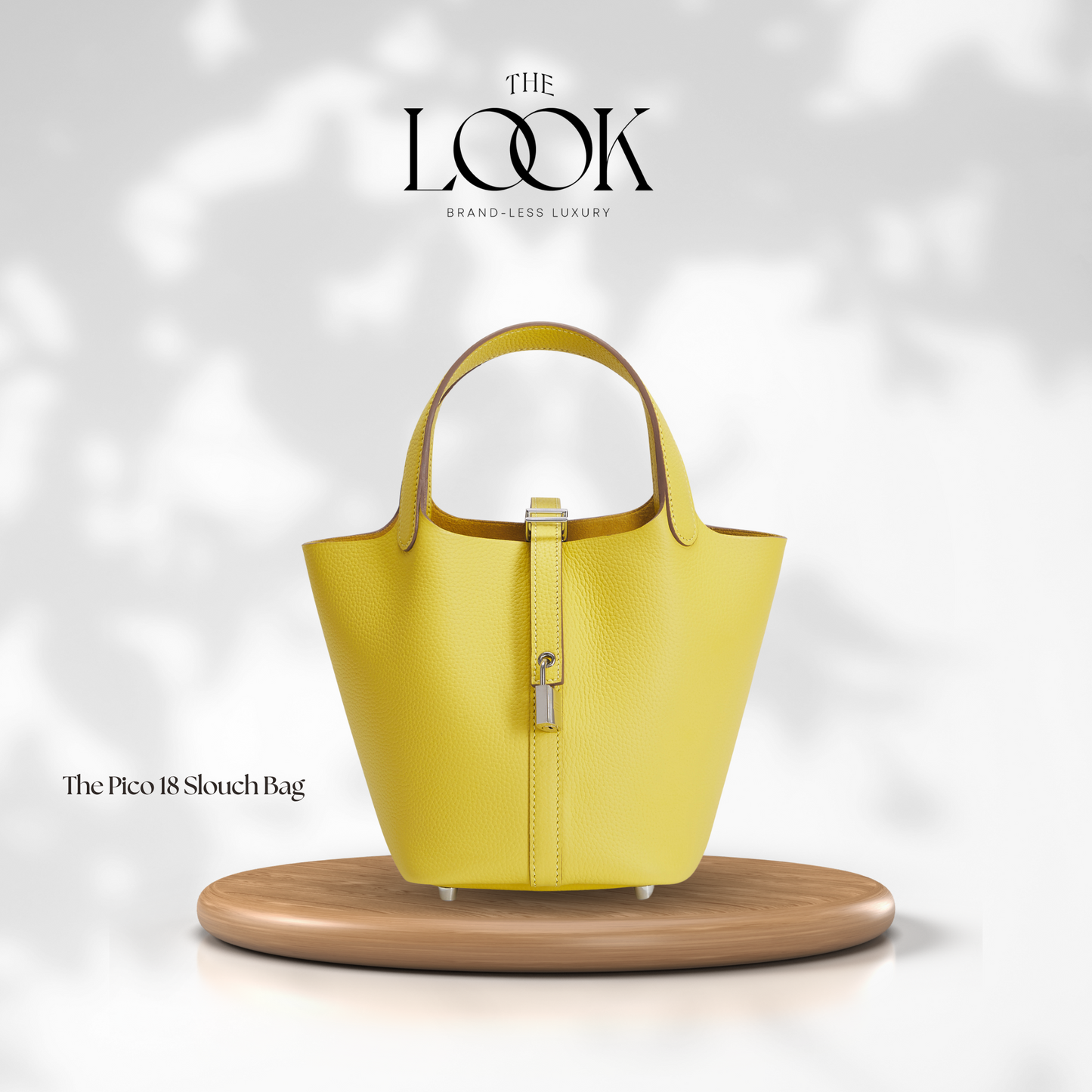 The Pico 18 Slouch Bag Clemence Leather in Citron SHW by The Look