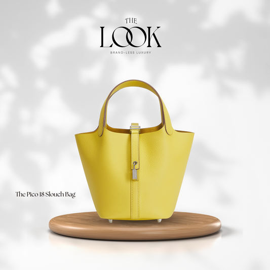 The Pico 18 Slouch Bag Clemence Leather in Citron SHW by The Look